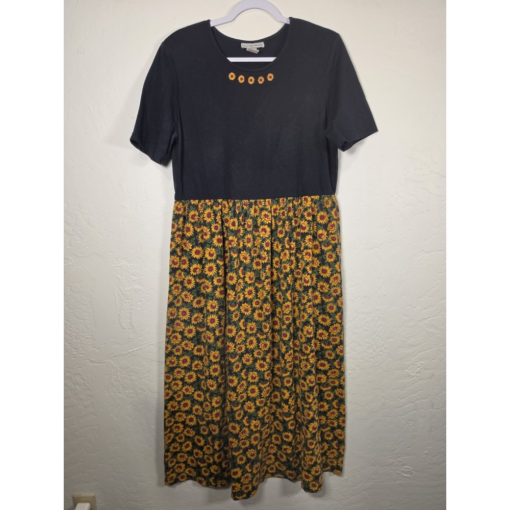 Sunflower Vintage Dress Steven Ross Naturally Teacher Dress Womans Medium Long
